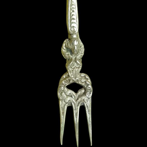 Vintage Small Ornate Serving Fork,Italian Olive Fork,Italy, Souvenir - Picture 5 of 7